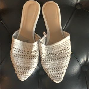 Gap White Weaved Mules